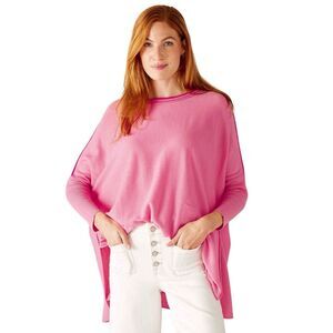 MERSEA Catalina Contrast Sweater Pink Oversized  One Size Lagenlook Relaxed Fit